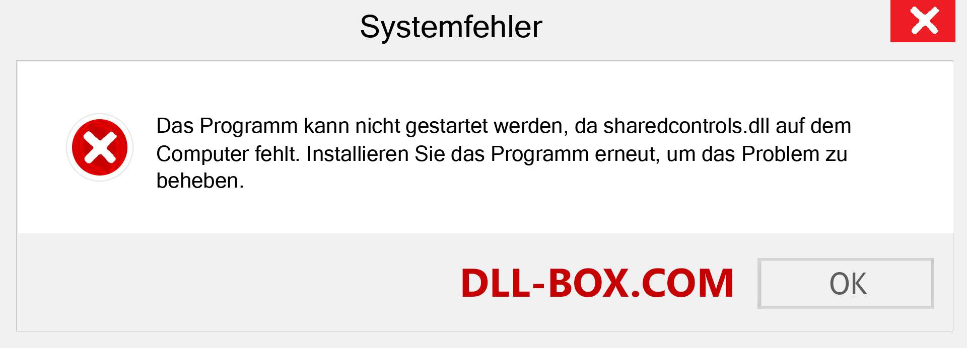 sharedcontrols.dll-Datei fehlt?. Download für Windows 7, 8, 10 - Fix sharedcontrols dll Missing Error unter Windows, Fotos, Bildern